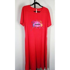 Love Nation Plus Size Tunic Graphic Tee - Red - Size 3XL